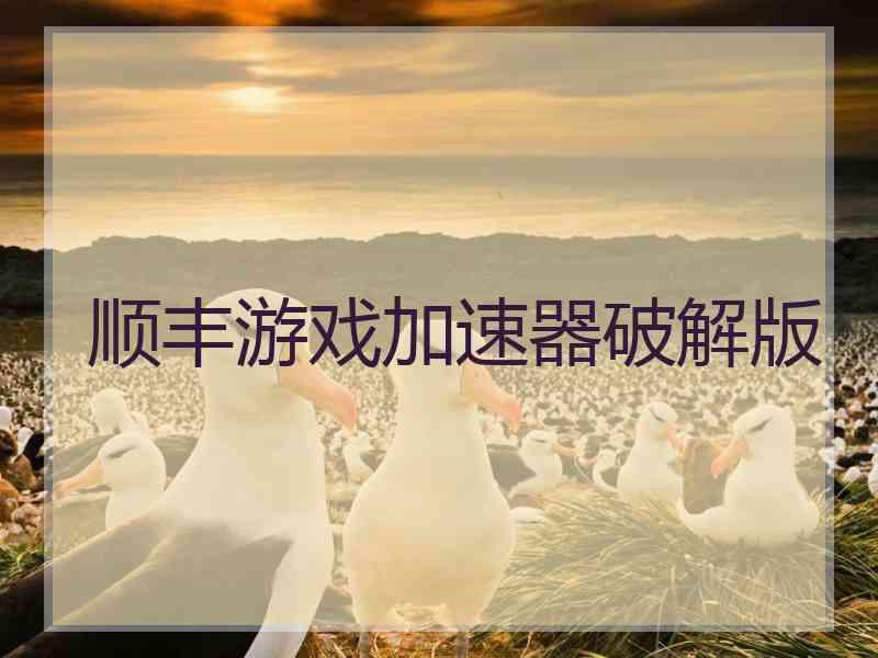 顺丰游戏加速器破解版
