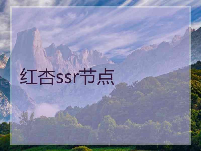 红杏ssr节点