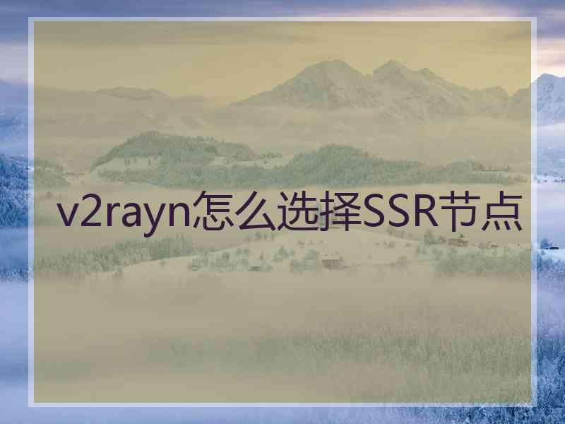 v2rayn怎么选择SSR节点