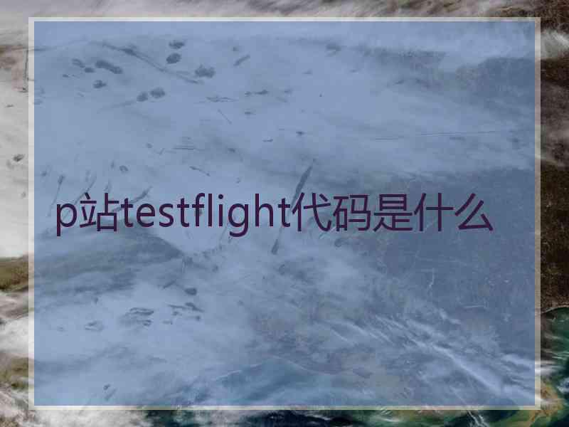 p站testflight代码是什么