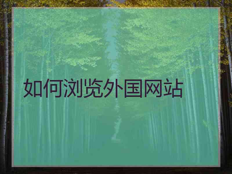 如何浏览外国网站