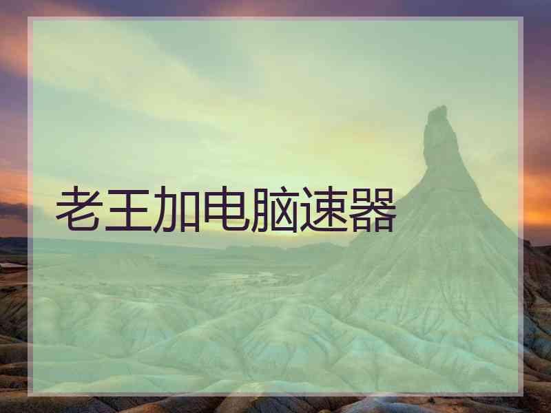 老王加电脑速器