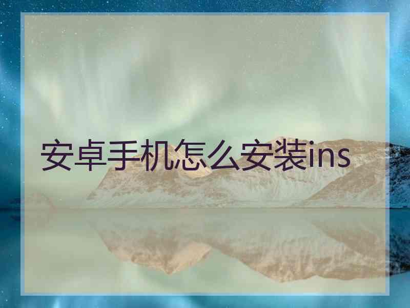 安卓手机怎么安装ins