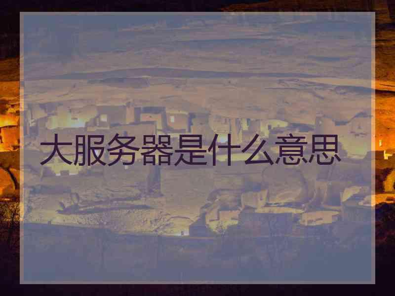 大服务器是什么意思