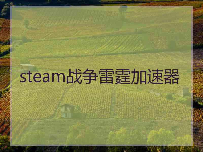 steam战争雷霆加速器