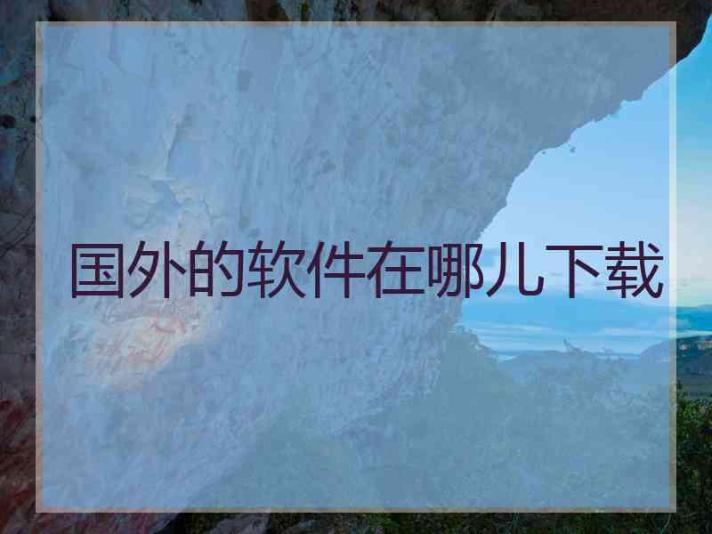 国外的软件在哪儿下载