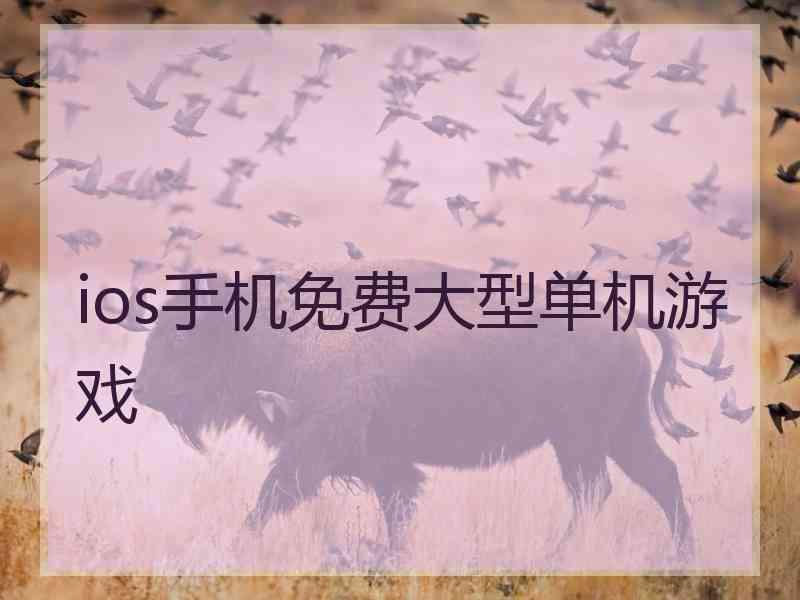 ios手机免费大型单机游戏