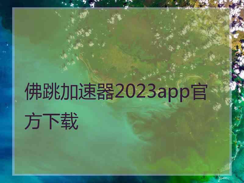 佛跳加速器2023app官方下载