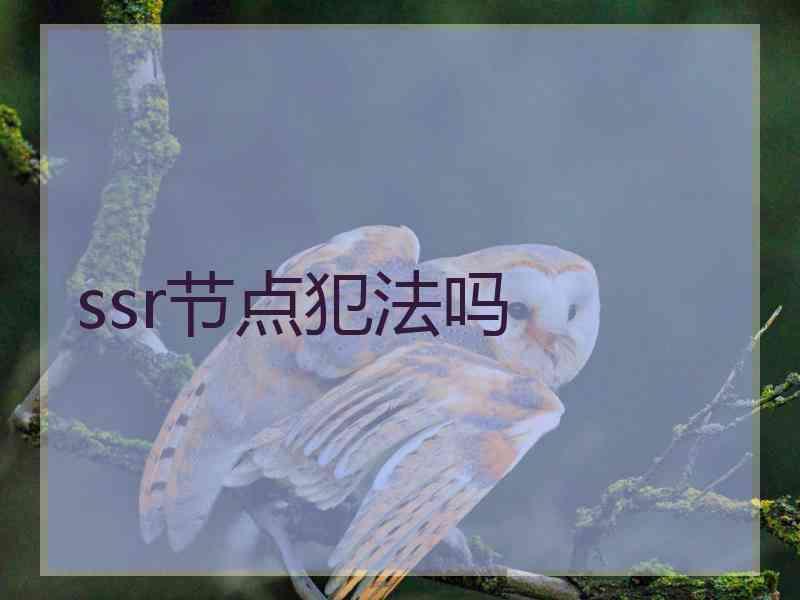 ssr节点犯法吗