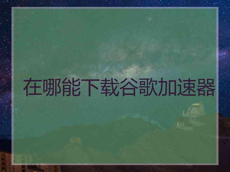 在哪能下载谷歌加速器