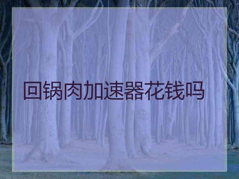 回锅肉加速器花钱吗