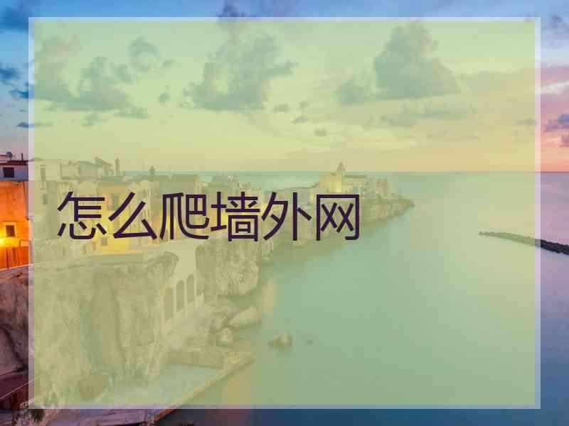 怎么爬墙外网