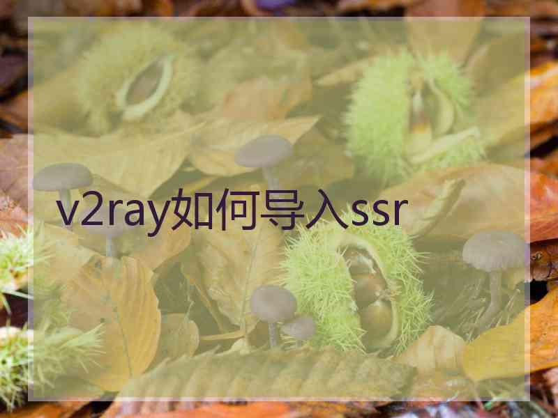 v2ray如何导入ssr