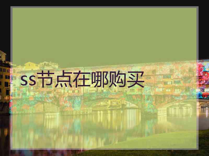 ss节点在哪购买