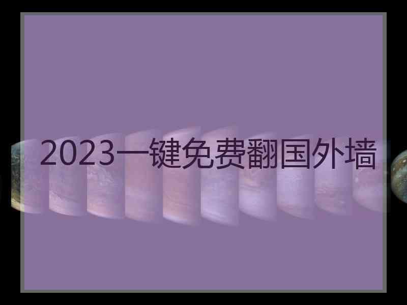 2023一键免费翻国外墙