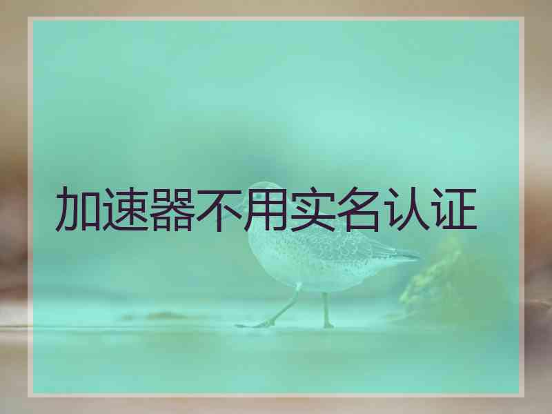加速器不用实名认证
