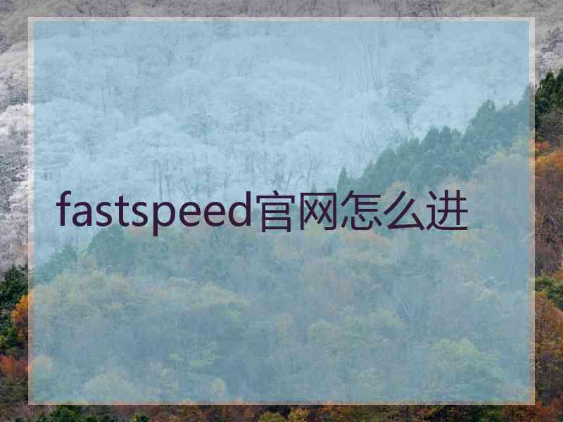 fastspeed官网怎么进