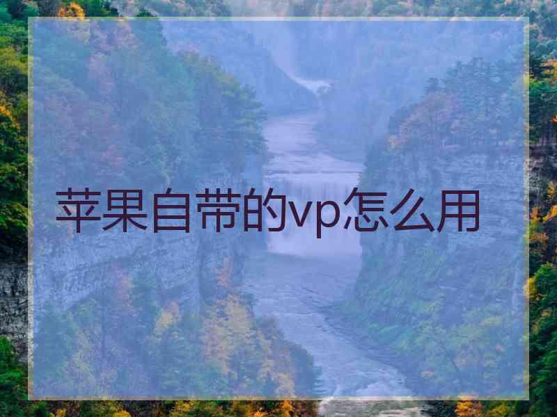 苹果自带的vp怎么用