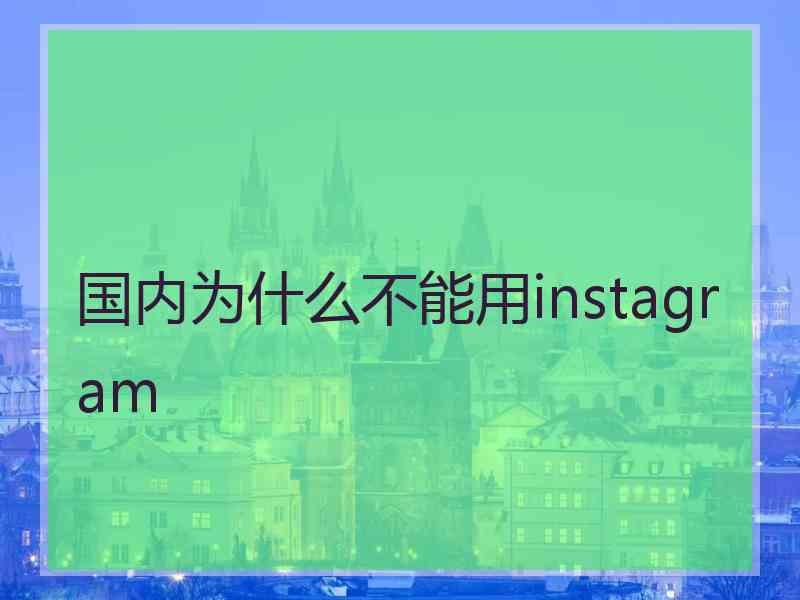 国内为什么不能用instagram