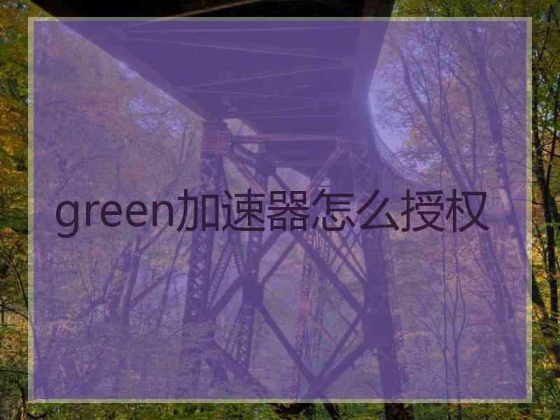 green加速器怎么授权