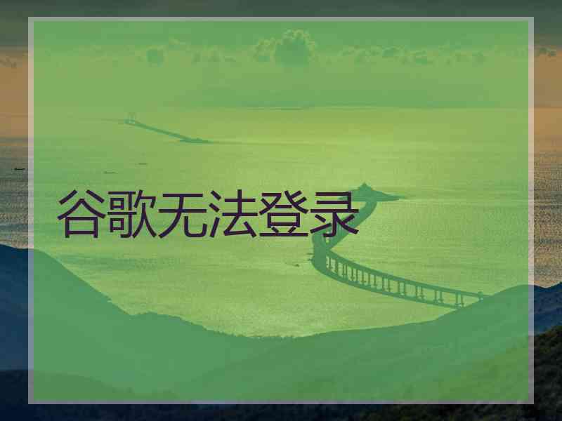 谷歌无法登录
