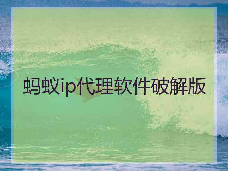蚂蚁ip代理软件破解版