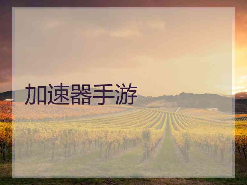 加速器手游