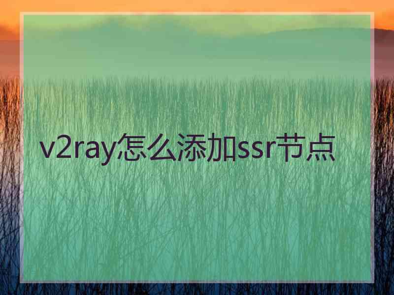 v2ray怎么添加ssr节点
