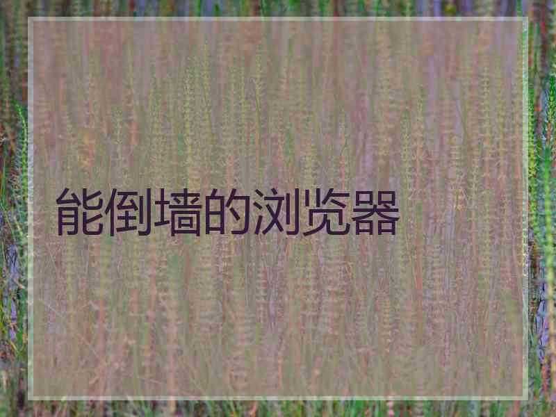 能倒墙的浏览器