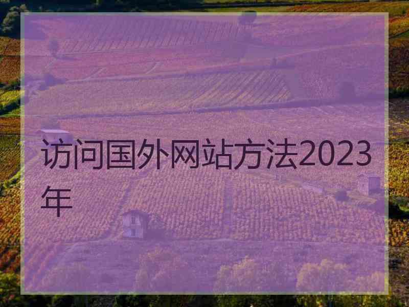 访问国外网站方法2023年