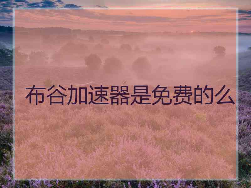 布谷加速器是免费的么