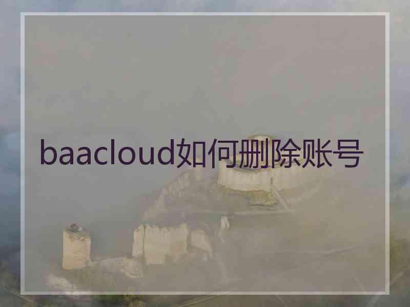 baacloud如何删除账号