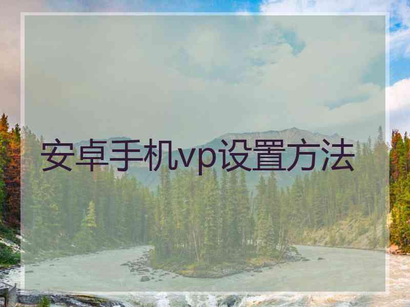 安卓手机vp设置方法