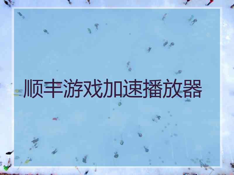 顺丰游戏加速播放器