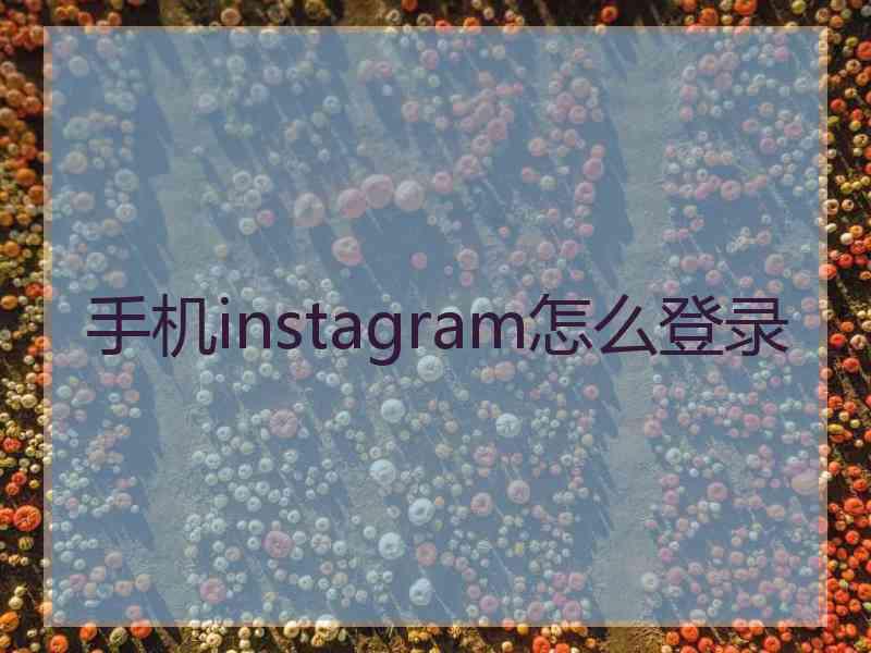 手机instagram怎么登录