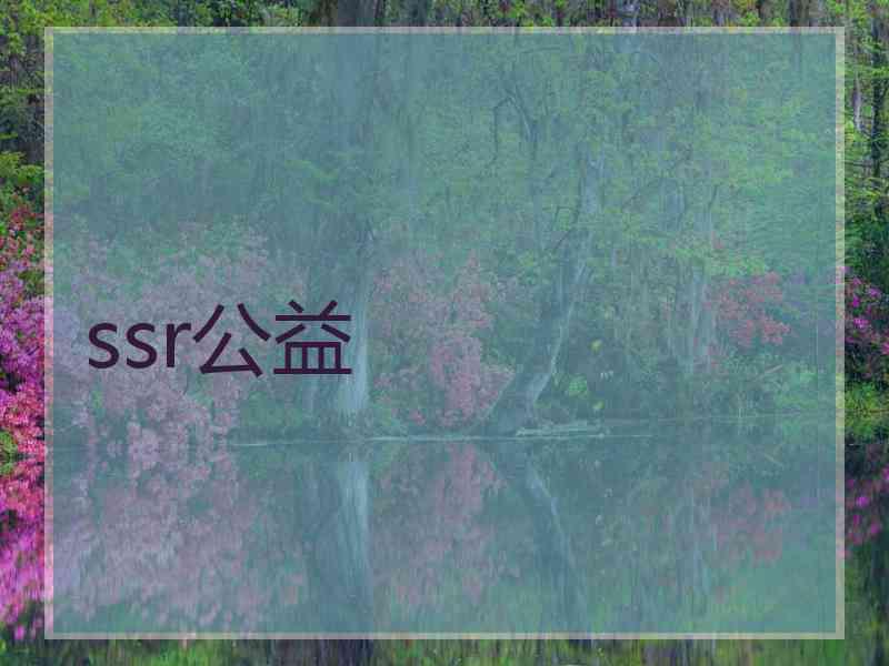 ssr公益