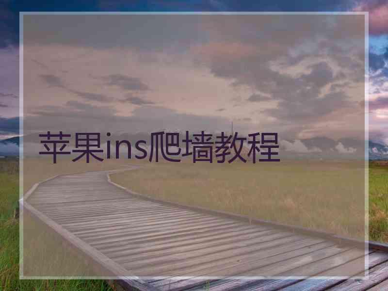苹果ins爬墙教程